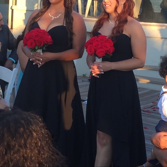 High low black bridesmaid dress - Picture 3 of 3